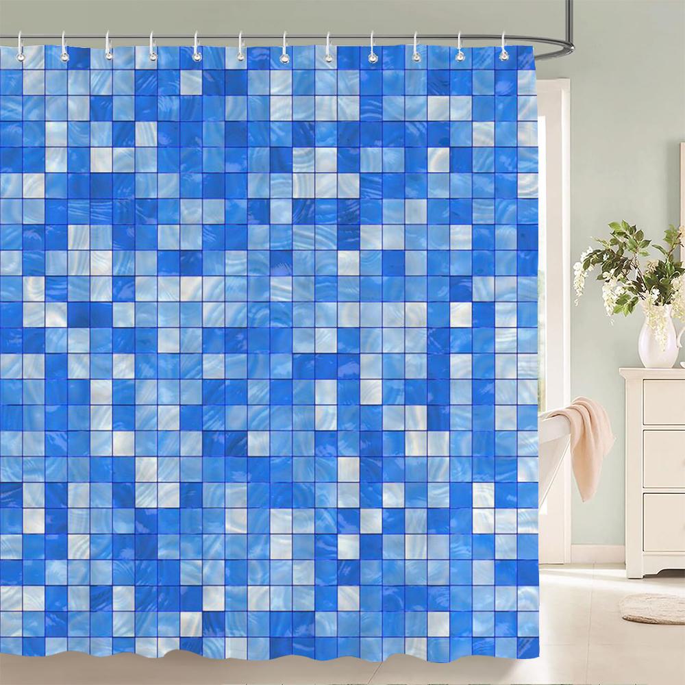 3d Bathroom Curtains Colorful Geometry Shower Curtains Waterproof Fabric With 12 Hooks Home Decor Washable Bath Screen