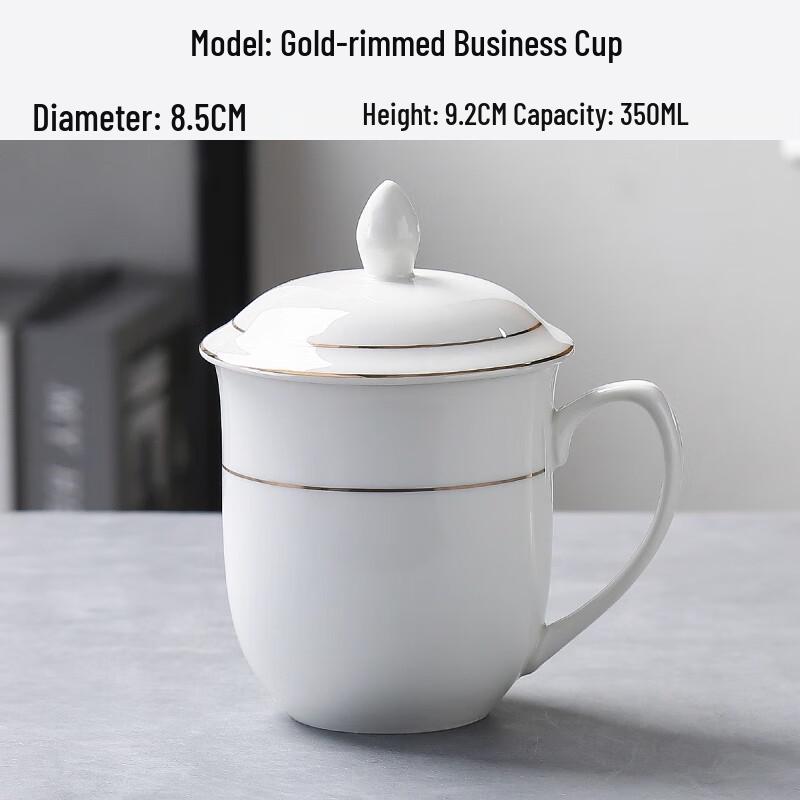 Gold Rim Ceramic Business Mug