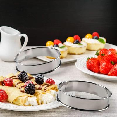 12 Pieces Muffin Ring Double Rolled Tart Rings Stainless Steel Round Muffin Rings Metal Molds for Making Crumpet Muffin