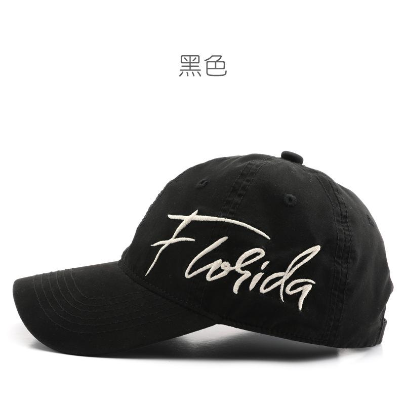 

Hat Spring and Autumn Personality Letter Embroidery Bent Cap Outdoor Travel Sunscreen Shade Baseball Cap чёрный