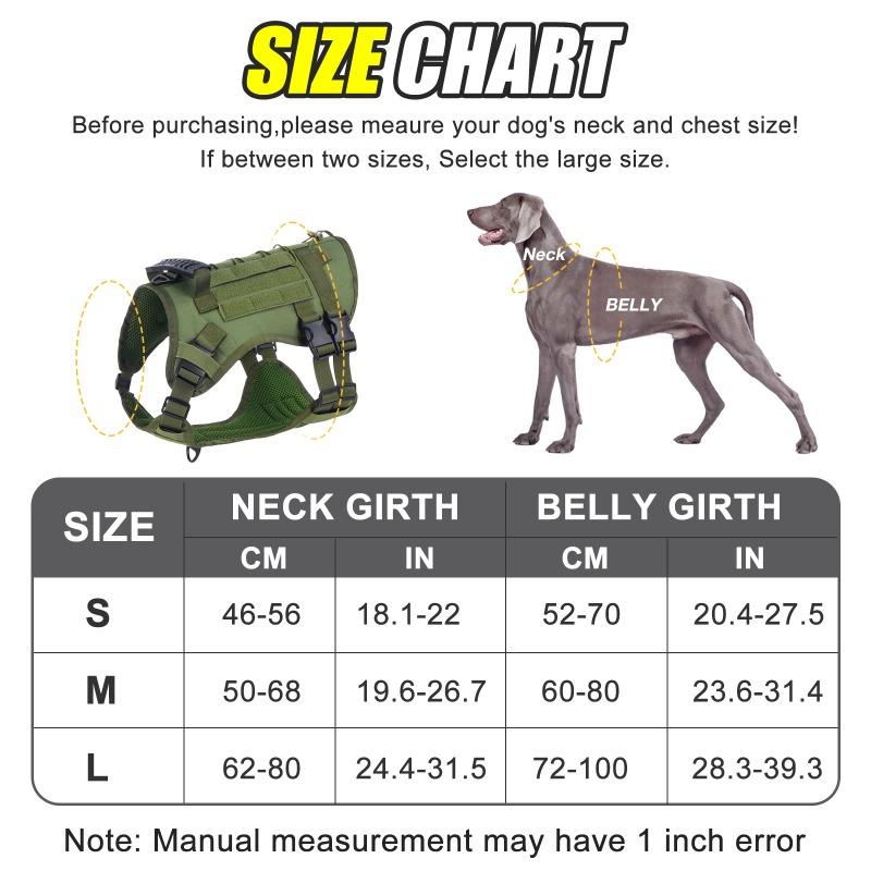 

Тактическая шлейка для собаки с грудными и спинными ремнями для предотвращения побега и взрыва, специально разработанная для питомцев среднего и крупного размера S зелёный