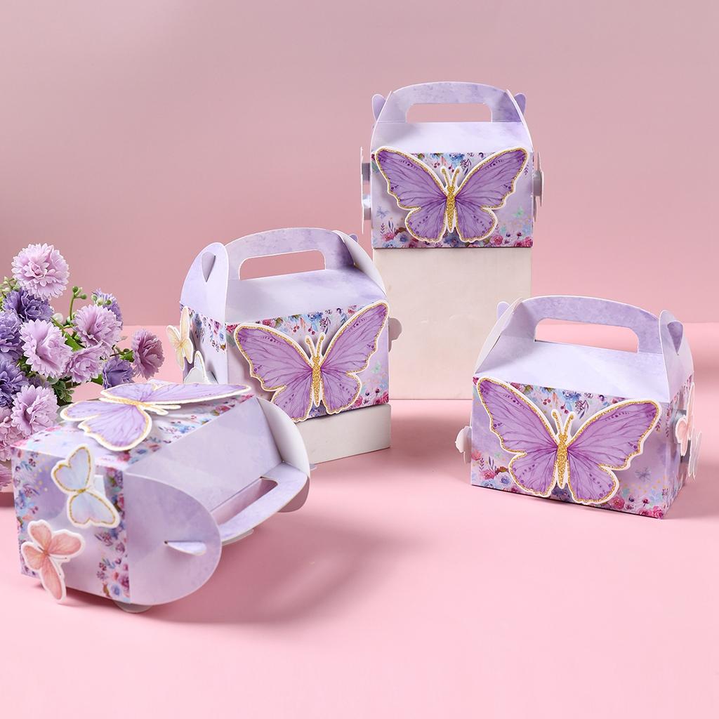 Butterfly Party Suitcase Candy Gifts Bags Biscuit Packing Bag Happy Birthday Party Decor Kids Baby Shower Girl ButterflySupplies