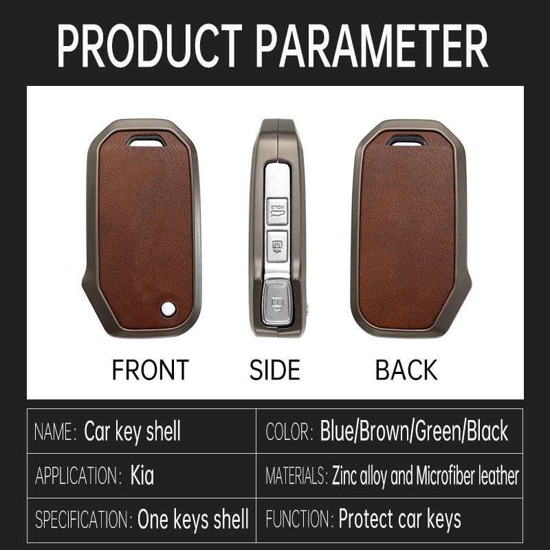 Zinc Alloy + Leather Car Key Case Cover For KIA Ceed 2025 CD Forte 2018 2019 2025 Cerato 2019 K3 Gt Seltos Sportage 2020 Sorento