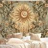VIKAMA Tapisserie Rétro Soleil Lune Fleur Style Bohémien Mystérieux Tarot Salon Mur de Fond Canapé Décoration de Pièce