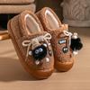 Cotton slippers autumn and winter bags and cartoon home thick-soled plush warm fluffy shoes can be