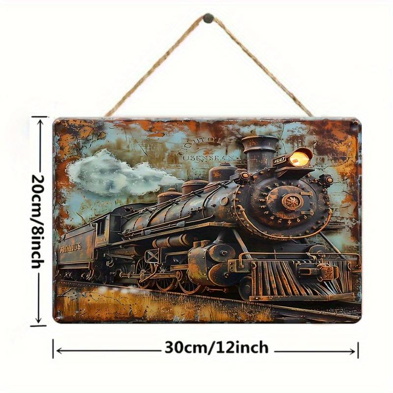 

2D плоский деревянный знак 30*20 см винтажный паровоз деревянный декоративный знак, идеально подходит для дома, бара, кафе, офиса или гаража 30*20cm