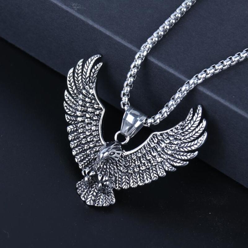 Fashionable Retro Eagle Pendant Necklace Suitable For Men And Women Hip-hop Punk Personalized Sweater Chain Daily Jewelry Gift