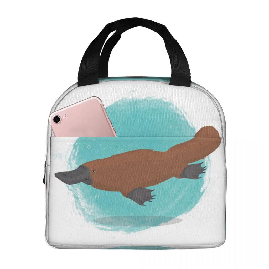 Cartoon Niedlicher Schnabeltier-Druck Isolierte Lunchtasche für Damen Kinder Auslaufsichere Lebensmittelboxen Thermische Lunchbox Tragetasche