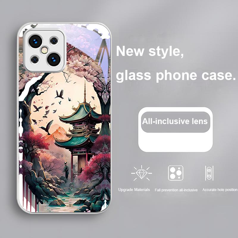 Wonderland Oil Painting For Find X5 X3 Lite Reno 6 4Z 5G OPPO A72 79 73 58 A54S OnePlus Nord N200 Tempered Glass Phone Case