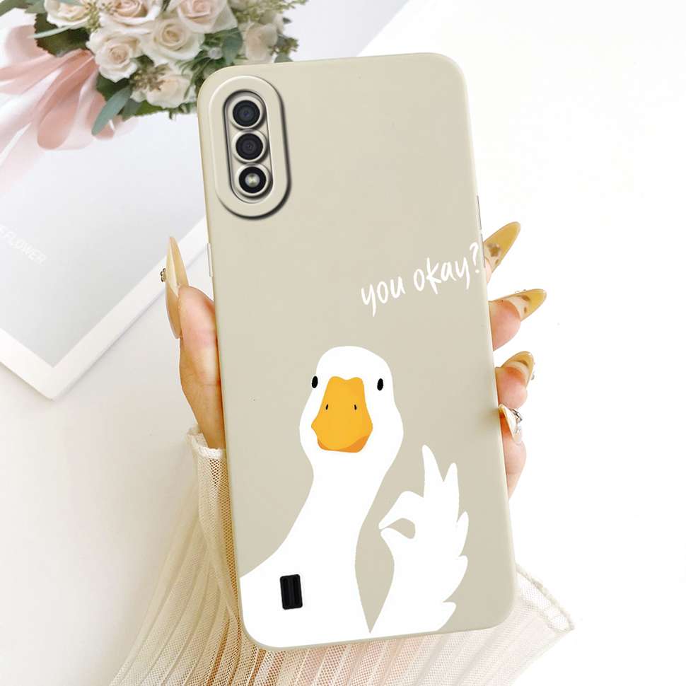 For Samsung Galaxy A01 CAse Cute Rabbit Cat Pattern Cover For Samsung A 01 A01 SM-A015F Silicone Soft Casing Shells 5.7"