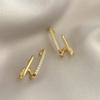 New Design Irregular U-Shaped Gold Color Earrings For Woman Korean Crystal Fashion Jewelry Unusual Accessories Party Girls