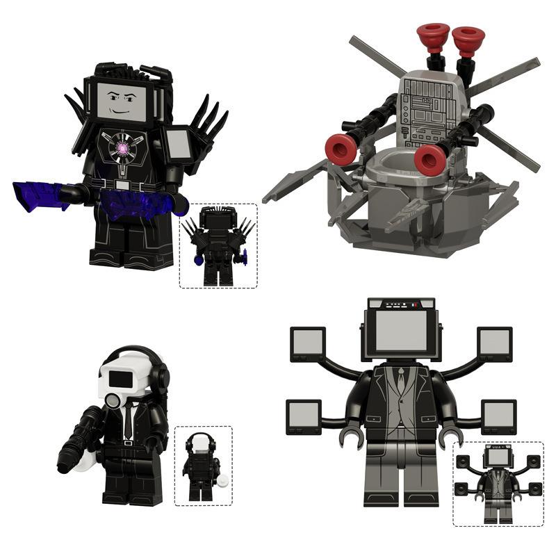 Building Block Toilet Man Monitoring Human Figure Titan Speaker And Tv Man Figure Assembly Play