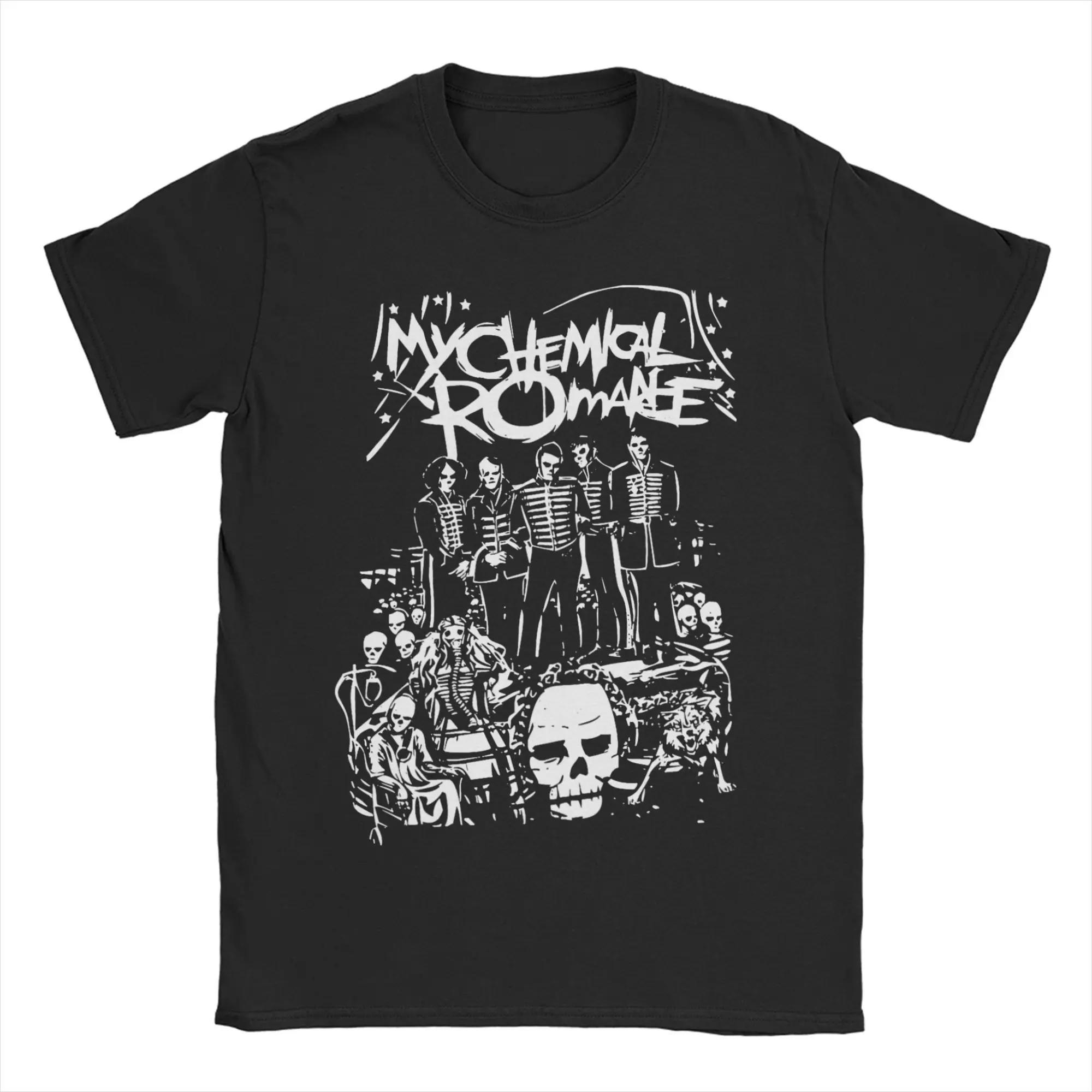

Short Sleeved Round Neck Y2k Tshirt Men Women Clothing in Top Tees Mens T-Shirt Cat Parade Band Punk My Chemical S