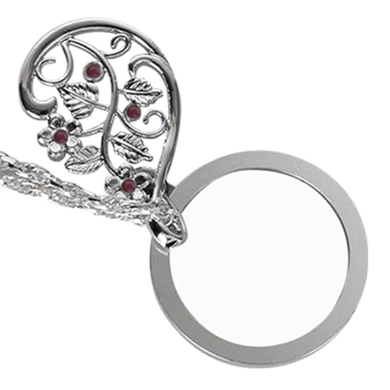 Necklace Jewelry Optical Magnifier with Chain Necklace Neckglasses Portable Monocle for Reading Collecting Library Gift