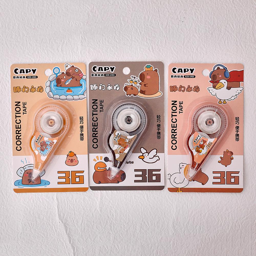 1 Piece Mini Cartoon Capybara Large Capacity Correction Tape Tools School Office Corrector Stationery Supplies