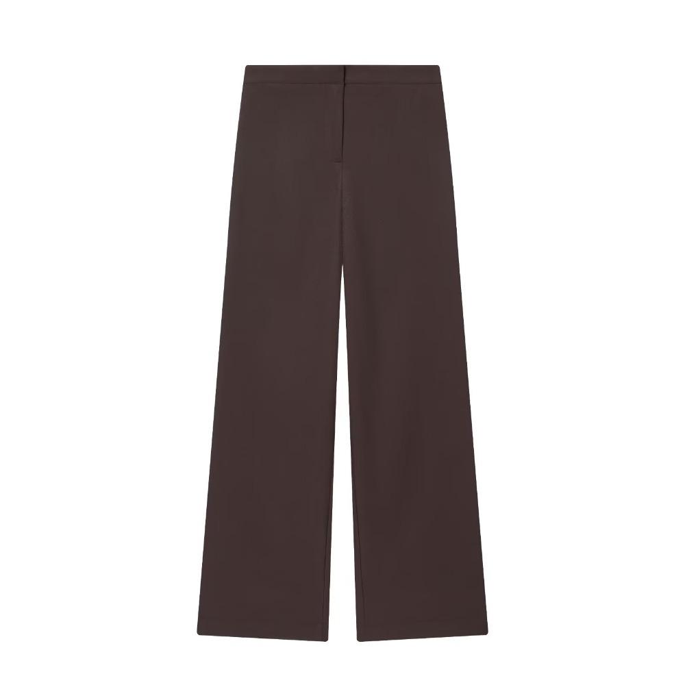 Completo Elegante da Donna Due Pezzi con Blazer a Risvolto Cinturato e Pantaloni a Gamba Larga