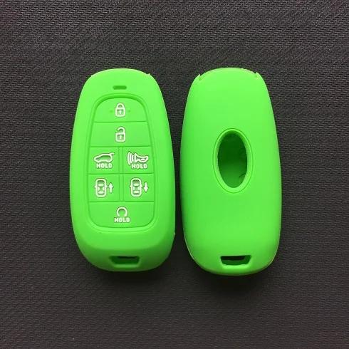 Silicone Car Key Cover Case 7 Button Key Case For Hyundai Sonata Smart 2019 Nexo 95440-M5000 Remote Control Silicone Key Case