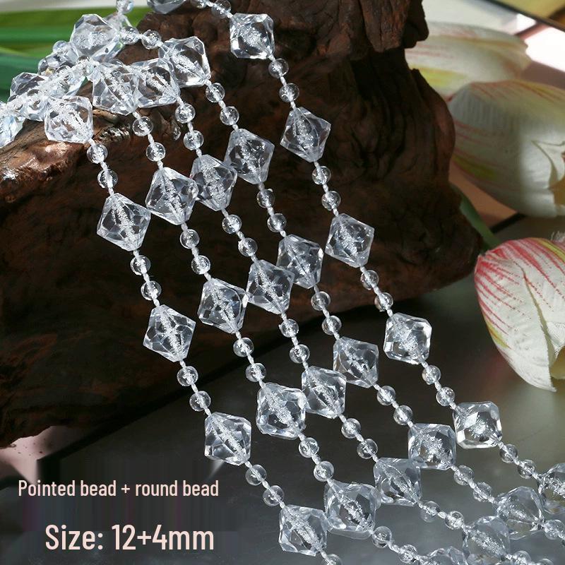 Earth Toned Acrylic Bead String: 8+4mm Beads for Wedding, Christmas Tree Decor & DIY Jewelry