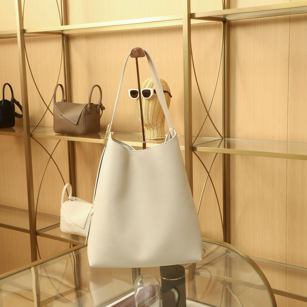 2025 New Casual Soft Leather Handbag for Women, Niche Single-Shoulder Underarm Bag, High-End Large-Capacity Crossbody Bucket Bag