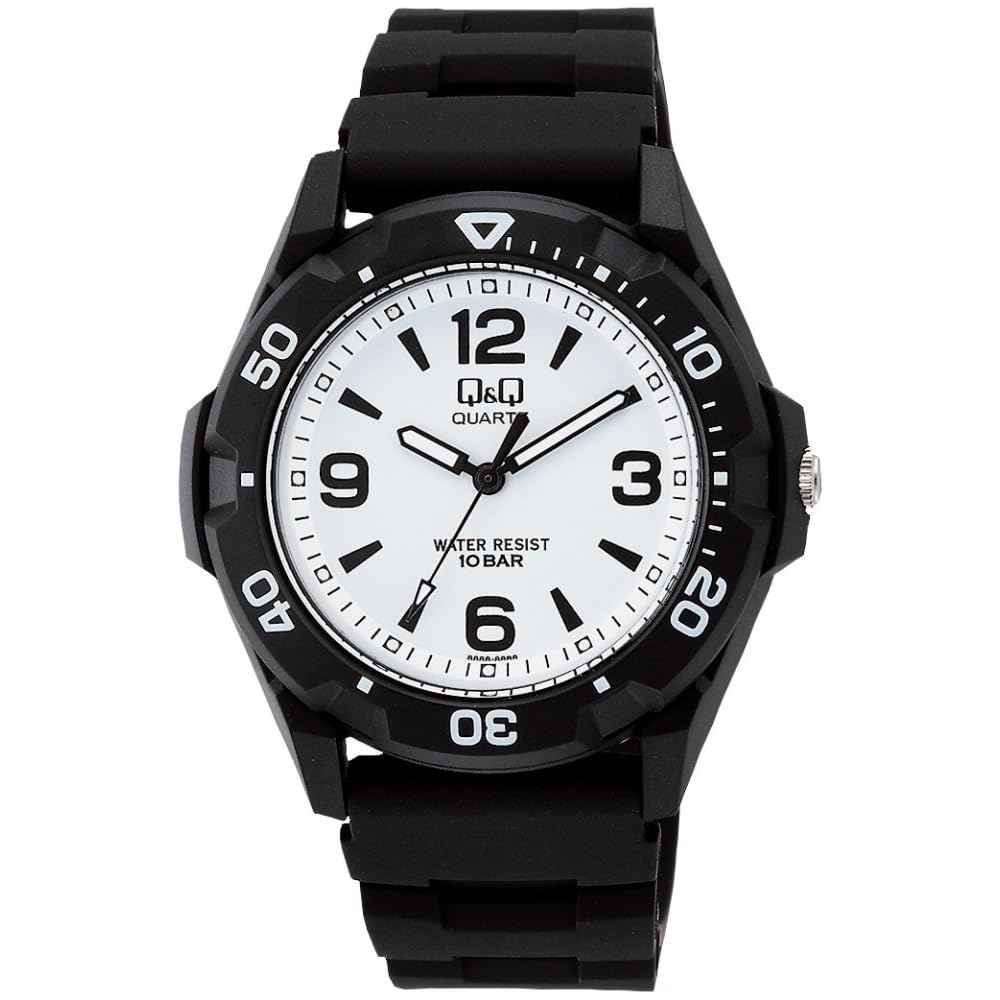 

Citizen Q&Q Analog Waterproof Watch with Rubber Strap VR44-002 for Men White