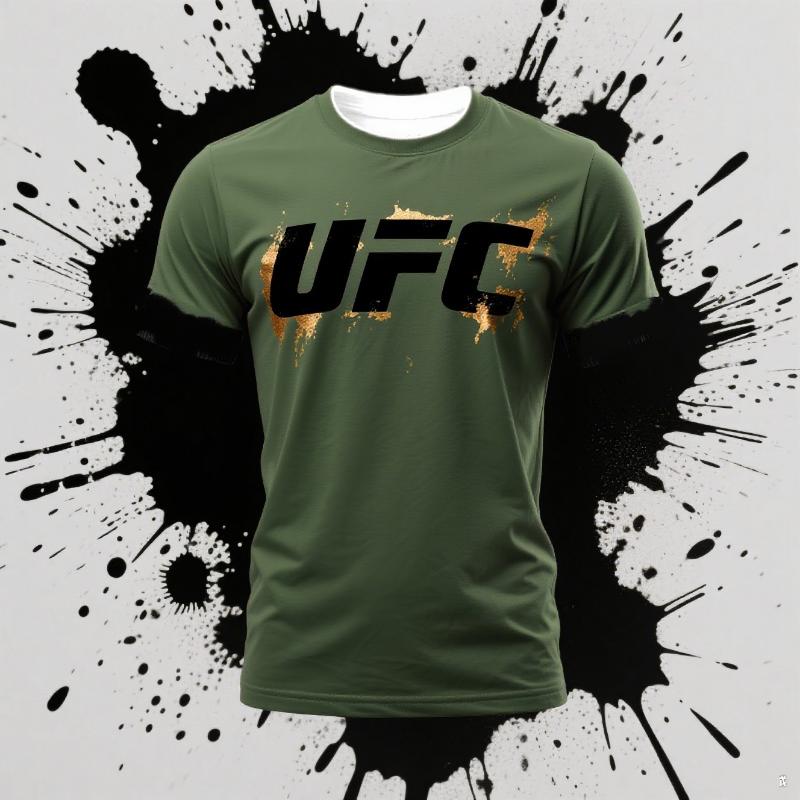 UFC Printed T-shirt Outdoor Sports Fitness Clothing Quick Drying Short Sleeved Top Boxing Training Fitness T-shirt