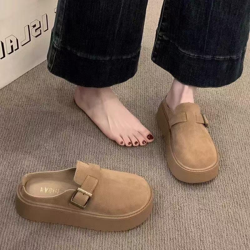 Retro Thick-soled Birkenstock Head Half Slippers, New Spring Outer Wear Heightening Birkenstock Shoes