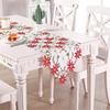 Linen Table Runner Long Embroidered Rustic Table Linen Flower Pattern Hollow Table Cover Dining Room Decoration Home Use