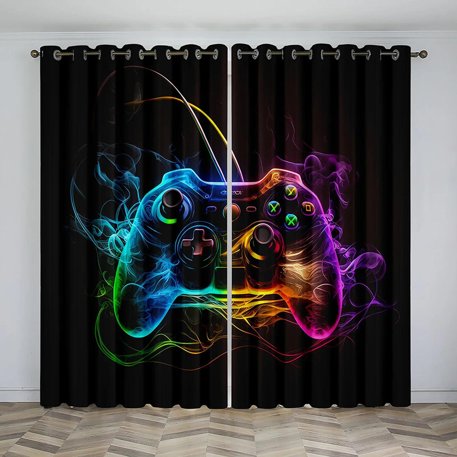 

3D Мечтательная Игра Геймпад Контроллер Switch Шторы Жалюзи Для Гостиной Детской Спальни Ванной Комнаты Кухни Двери Домашний Декор2P W65X60H(cm)X2Pcs&Grommet Top