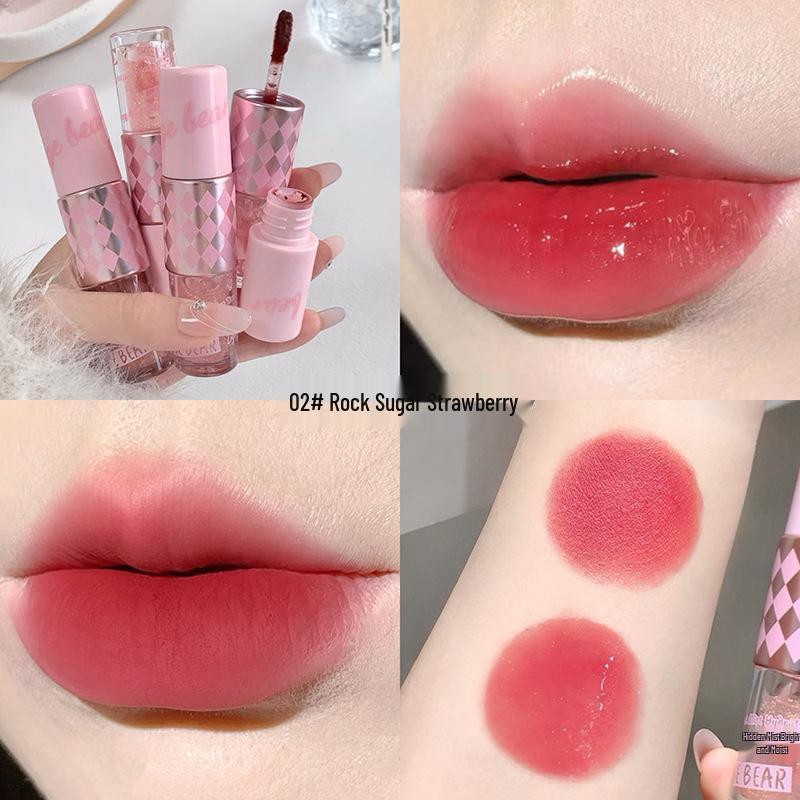 

Gege Bear Mist Glow Double-Ended Lip Glaze: Nude Mirror Finish, Brightening & Waterproof, Long-Lasting for Autumn/Winter Beauty 3g+3ml