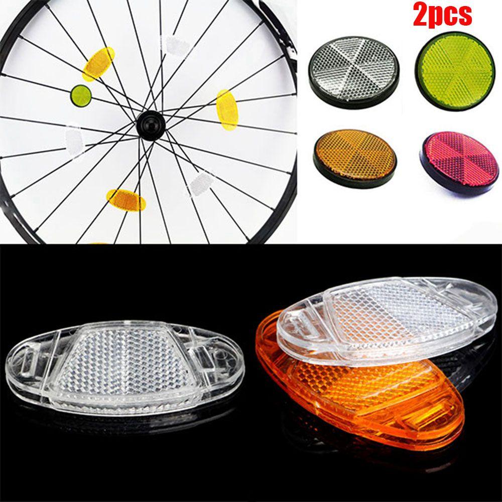 2pcs Plastic Flashing Cycling Lights Bicycle Reflect Accessories Wheel Rim Reflective Safety Warning Light Bike Spoke Reflector