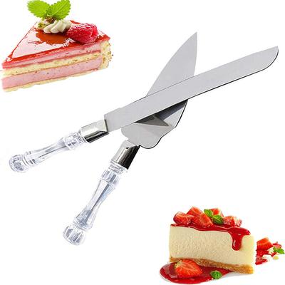 2Pcs Stainless Steel Cake Shovel Set Bread Pizza Knife Dessert Pie Fondant Divider Cutter Spatula Server Baking Tool For Wedding