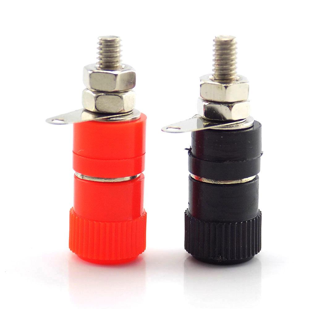 JS-910B Connector Banana Plug Red Black Power Banana Socket Binding Post Mount Plug Jack Amplifier Terminal Connector