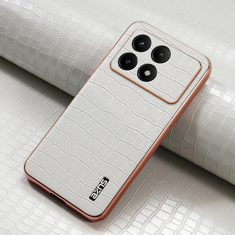 Xiaomi 15 Electroplated Crocodile Pattern Phone Case - Redmi K80/POCO F7Pro Anti-Fall Business Cover