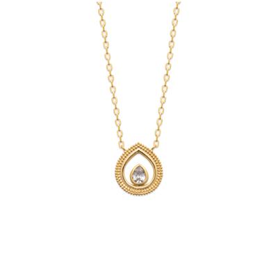 [R3560] - 'Sissi' Vergoldete Halskette Weißgold - 45 cm 12x12 mm