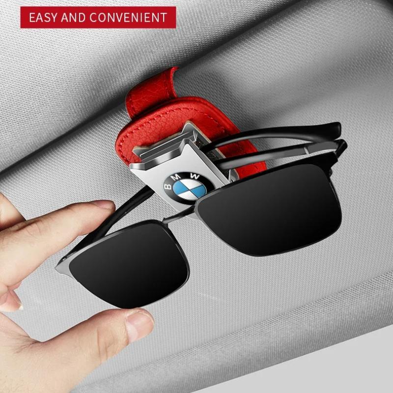 Auto Sun Visor Glasses Box Sunglasses Clip Card Ticket Holder Stand For BMW 1 2 3 4 5 6 7 8 Series GT X1 X2 X3 X4 X5 X6 X7 IX3