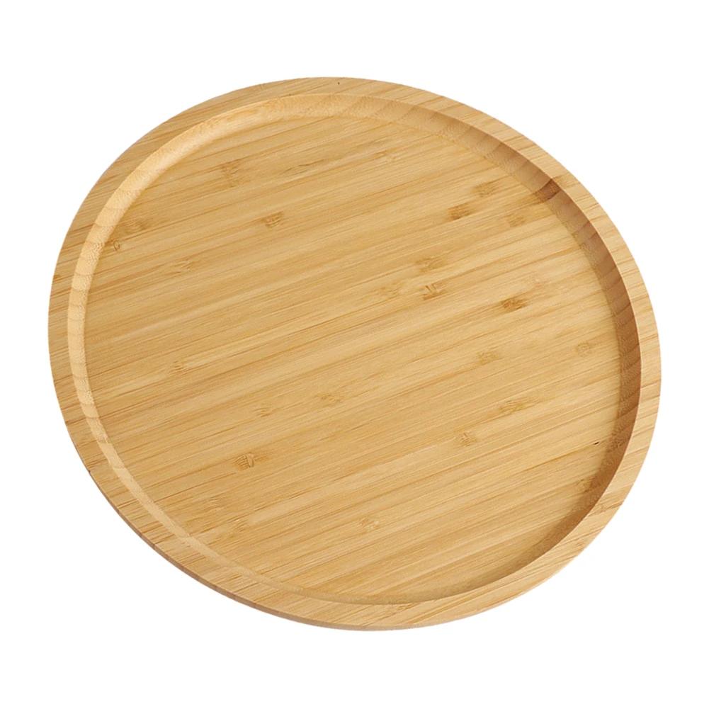 Trays Serving Tray 20*5*30cm For Fruit Pizza Multi-functional Round Wooden Serving Tray Tableware Stand Food Tray