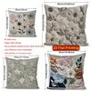 2D Floral Embroidered Pattern Decorative Cushion Covers Pattern Cushion Cover Suitable For Sofa Bedroom Car Pillow Cover