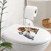 Katzen und Hunde schütteln der Toilette die Hand. Toilettenaufkleber für Badezimmer, Wandaufkleber zur Badezimmerverschönerung