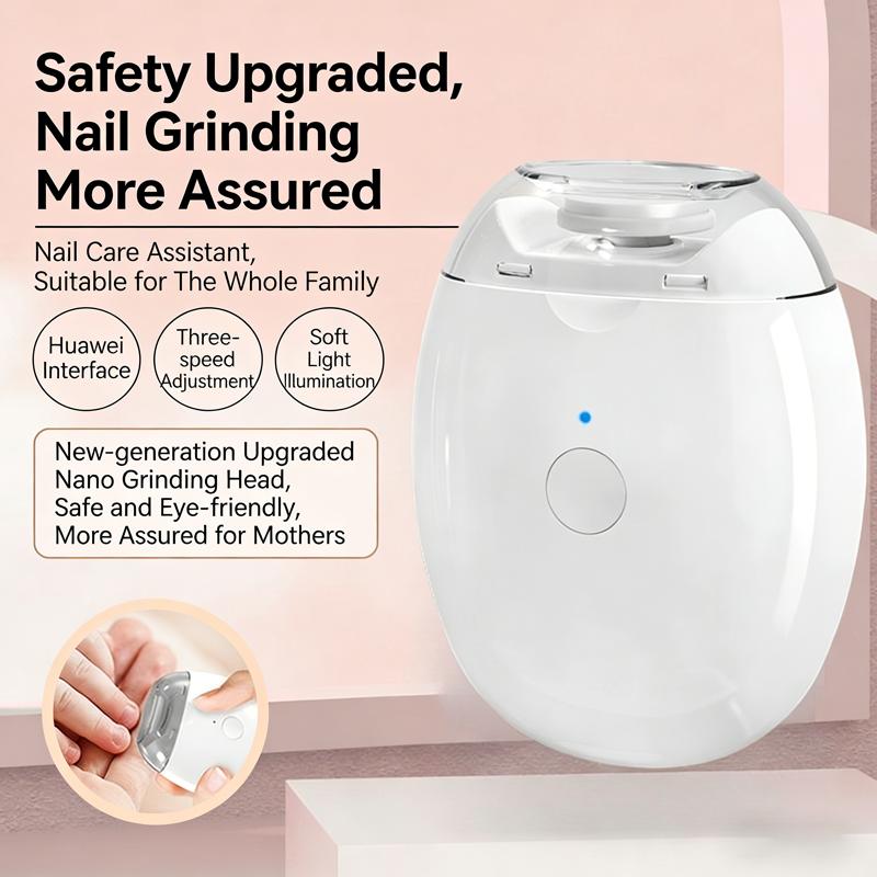 2 IN 1 Electric Nail Clipper Cutter With LED Light Automatic Nail Grinder Trimmer For Baby Adult Mini Manicure Tools Nail Care
