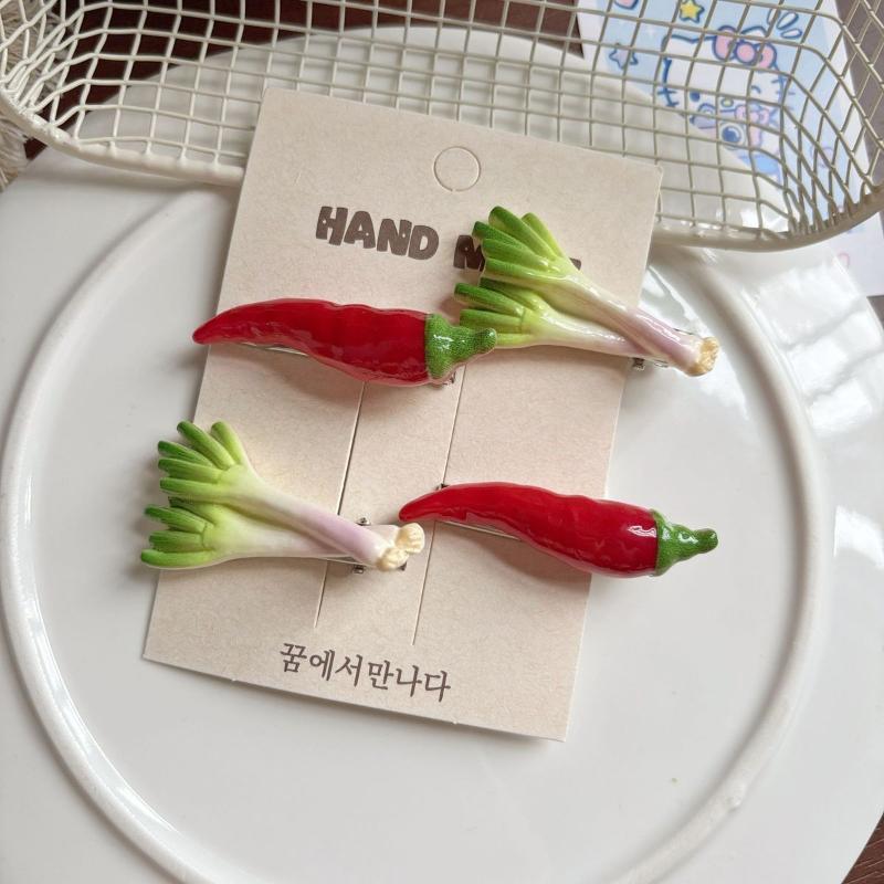 6Pcs Handmade Vegetable Shaped Hair Clips Vivid Colorful Design 6 Pack Perfect For Daily Wear Cosplay Hair Style