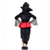 Children Vampire Costume Halloween Dress Up Outfit Kids Gothic Vampire Cloak Dress with Collar and Lace Sleeves for Role Play