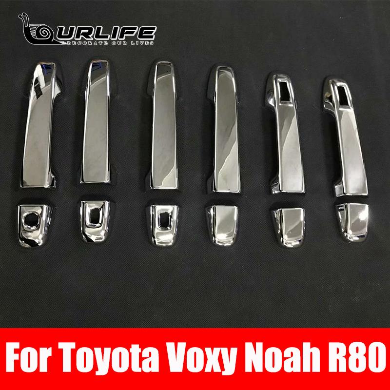 For Toyota Noah Voxy 2014 2015 2016 2017 2018   ABS Chrome Accessories Car-Styling Exterior Side Door Handle Cover