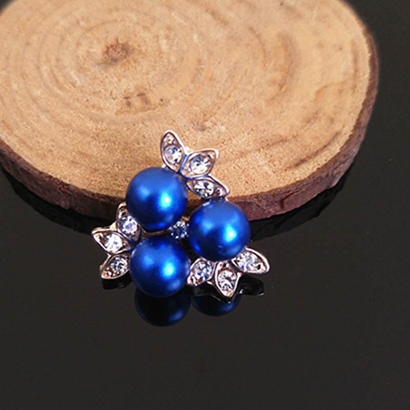 2015New 100Pcs 20mm Pearl Flower and Gold Leafs Rhinestone Flatback Embellishment Button for DIY Hair Accessories HZ256