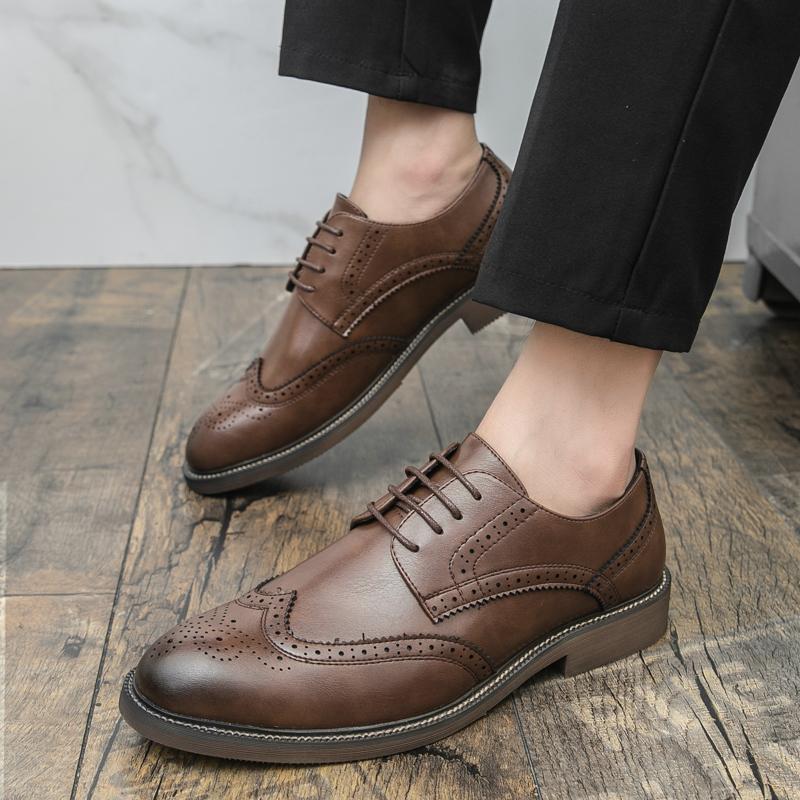 Handgefertigte Herren Wingtip Oxford Schuhe Graues Leder Brogue Herren Business Schuhe Klassischer Business Formaler Schuh für Herren Chaussure Hommes