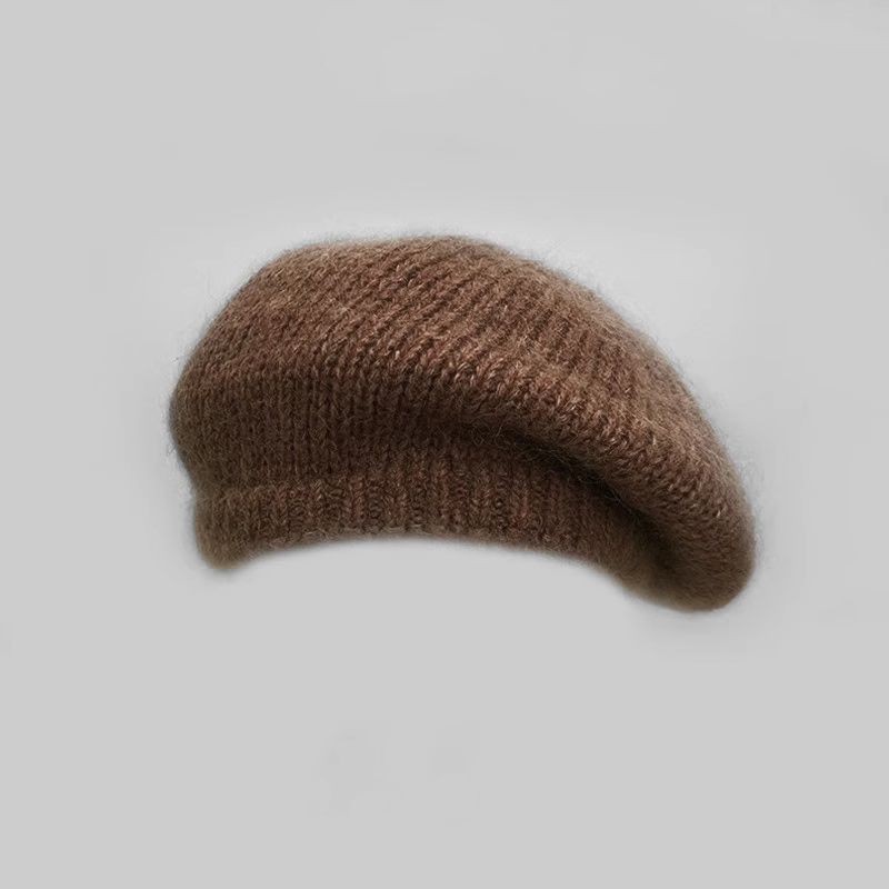 Mohair Woolen Hat for Female Painters Warm and Revealing Small and Large Head Circumference  Fashionable and Versatile  Winter Beret