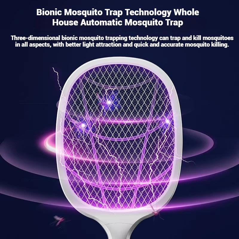 2 In 1 Mosquito Swatter Electric Mosquito Killer Lamp Killer Insect Killer Type-C Rechargeable Mosquito Killer Fly Killer