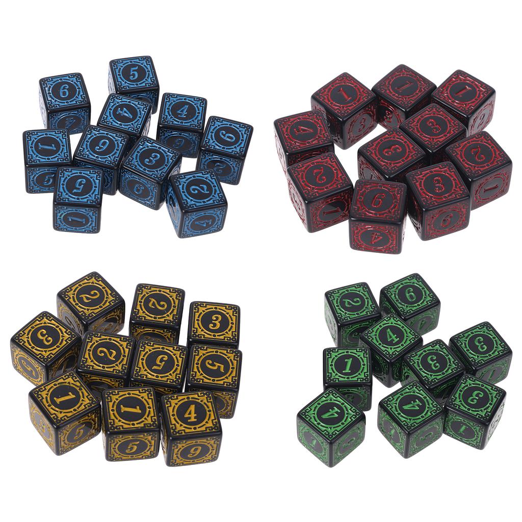 10 Piezas Dados Poliédricos Acrílicos Únicos Bordes Cuadrados Dados de Rol Dados de Juego de Mesa de 6 Caras Superficie Lisa