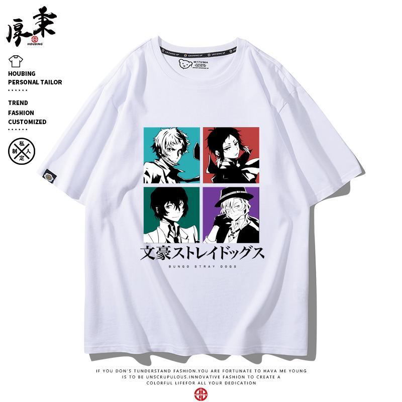 New Anime Nakahara Chuuya Dazai Osamu Cosplay Printed Short Sleeve TShirt Casual Tee Fashion Vintage Shirts Versatile In Summer