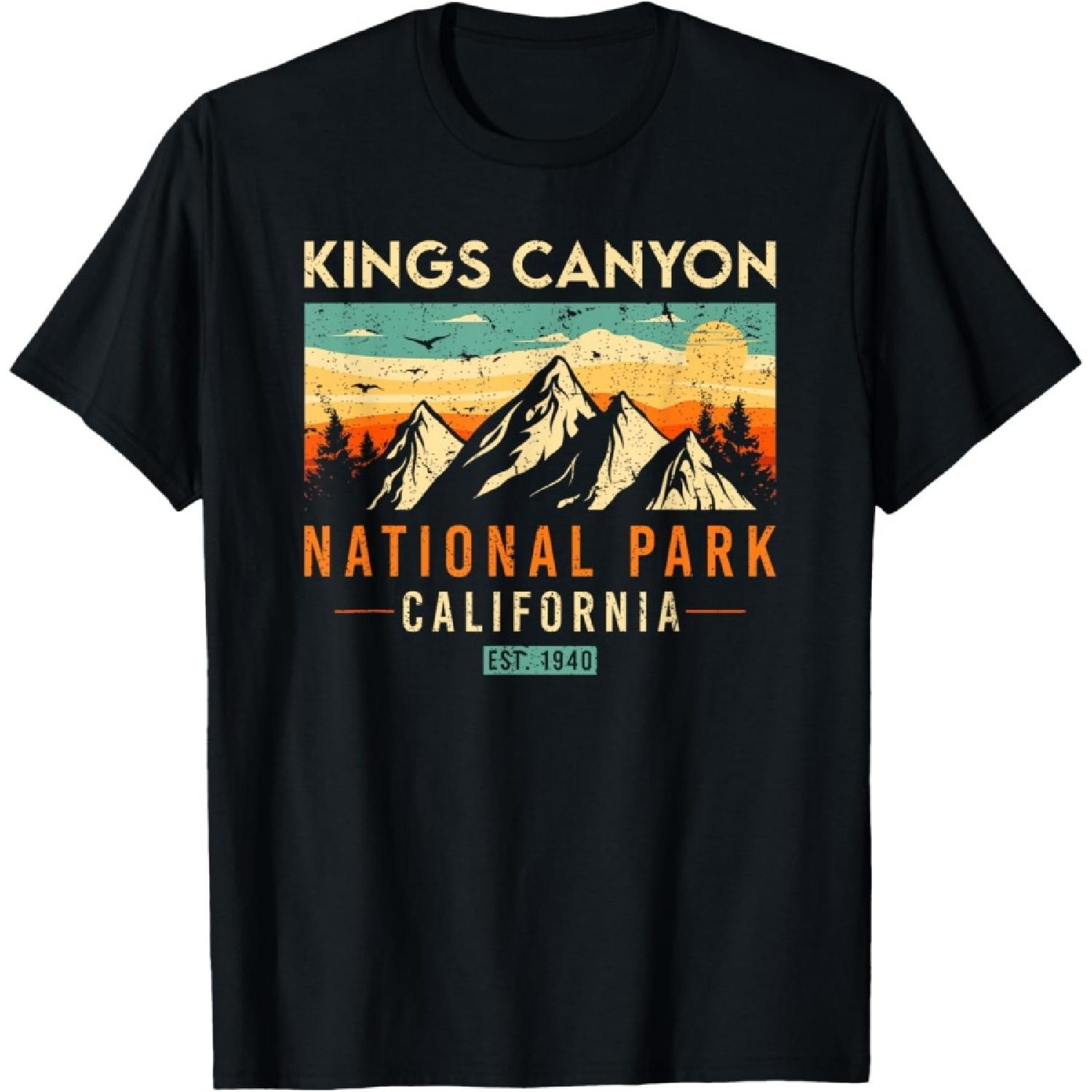 Kings Canyon Est 1960 California Vintage Retro National Park T-Shirt S