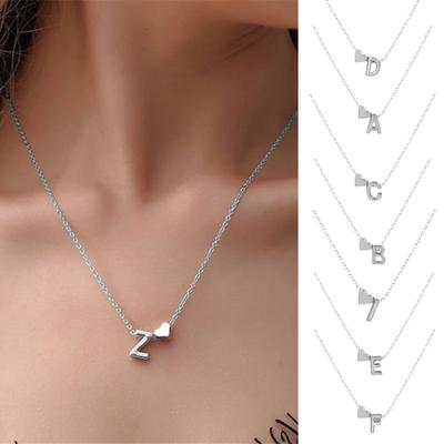 Couple Necklace Letter Shape Unisex Alloy Stainless Men Pendant for Gift